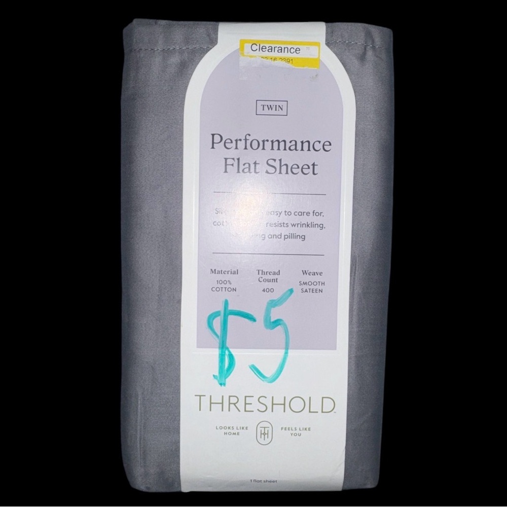 Threshold Twin Gray Performance Flat Sheet